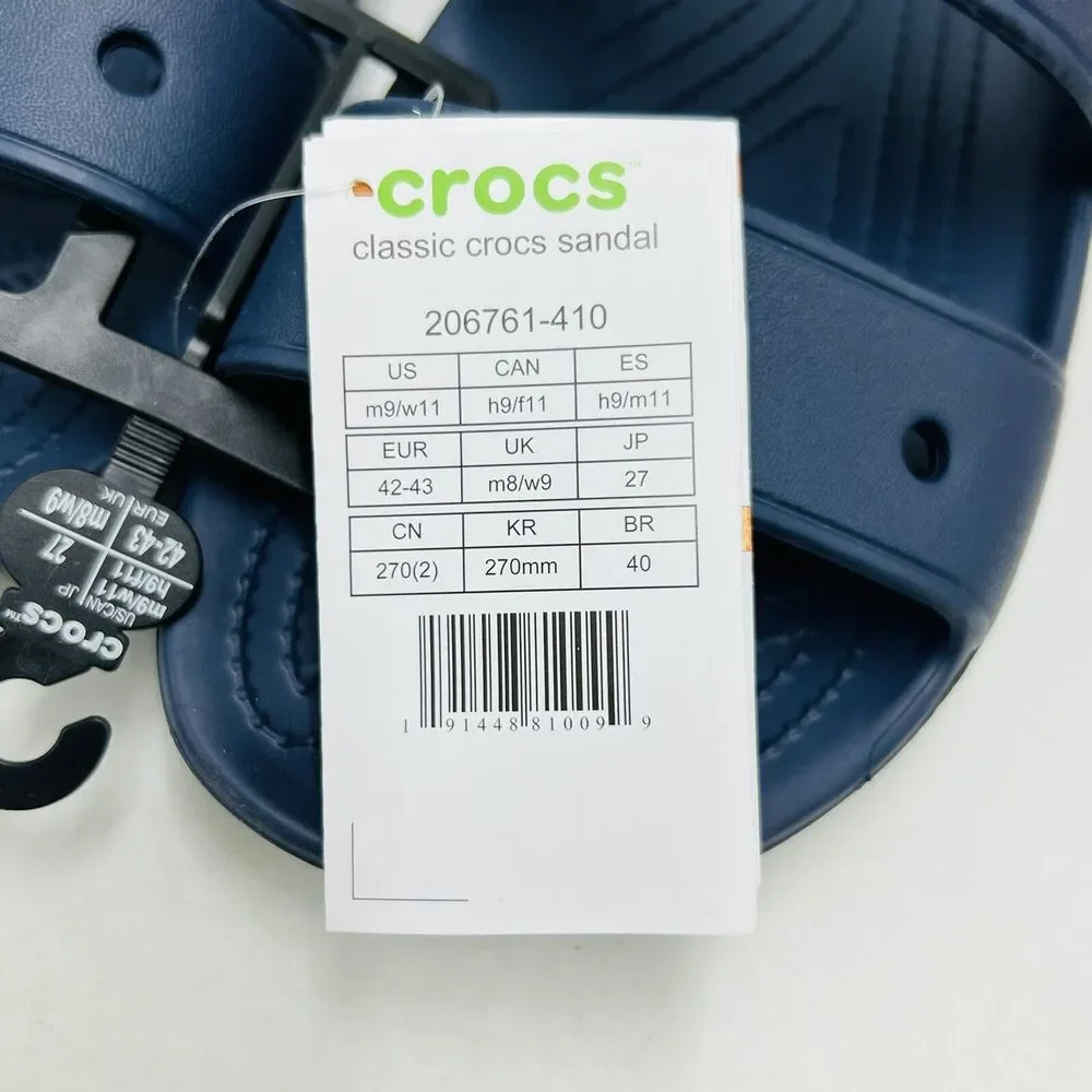 Crocs Men's 9 Women's 11 Classics Crocs Sandals Blue Slip On NWT